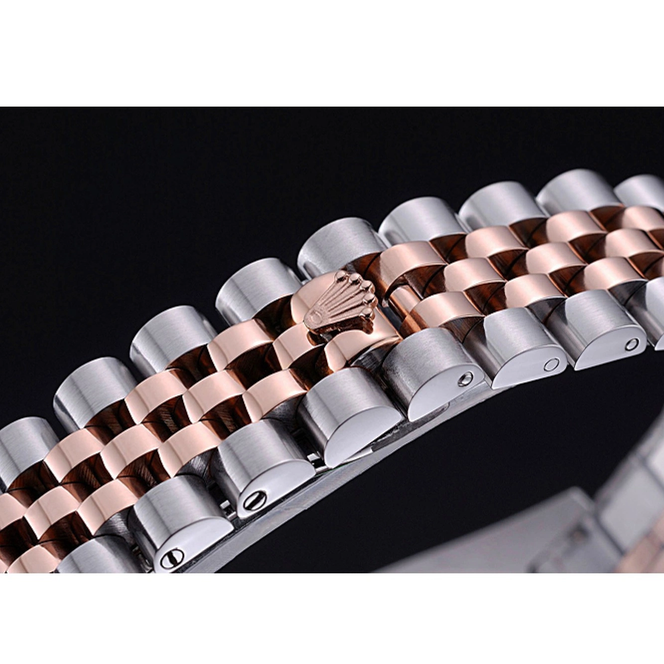 Best AAA Replica Sites Dial Steel and Black Rolex 622545 Bracelet DateJust Stainless Gold 0607